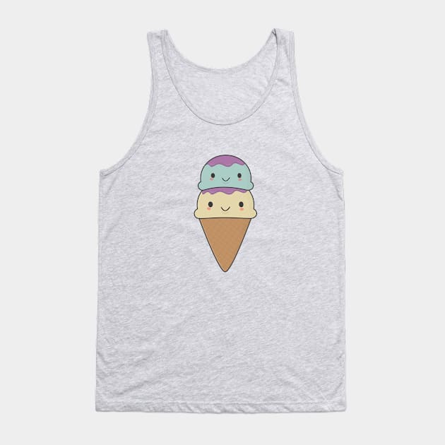 Cute Ice Cream Cone T-Shirt Tank Top by happinessinatee